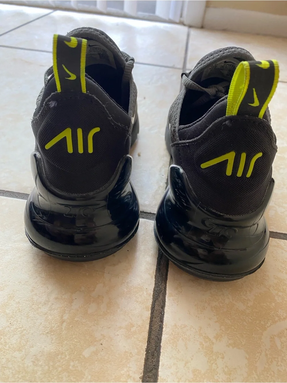 Nike Air Max 270 Gray & Volt Athletic Sneakers